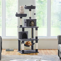 Produktbild von Yaheetech Kratzbaum für Katzen 158 cm mit 5 Sisalstämmen und 2 Plattformen in Dunkelgrau