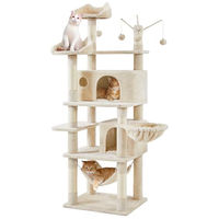 Produktbild von Yaheetech Kratzbaum für Katzen 170 cm beige aus FSC-zertifiziertem Holz mit Sisal und Spielzeug
