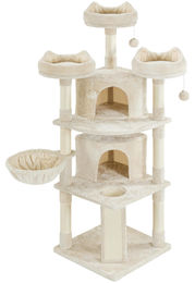 Yaheetech Kratzbaum für Katzen 175 cm mit 7 Kratzsäulen beige – Bild 1 von 1