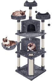 Yaheetech Kratzbaum für Katzen 193 cm mit 7 Kratzsäulen dunkelgrau – Bild 1 von 1