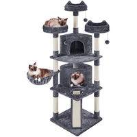 Produktbild von Yaheetech Kratzbaum für Katzen 193 cm mit 7 Kratzsäulen dunkelgrau