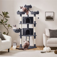 Produktbild von Yaheetech Kratzbaum für Katzen 193 cm mit Sisalstäben und Höhlen in Dunkelgrau