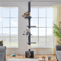Produktbild von Yaheetech Kratzbaum für Katzen höhenverstellbar mit Sisalstämmen grau