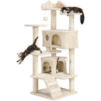 Produktbild von Yaheetech Kratzbaum für Katzen mit 2 Höhlen beige 139 cm