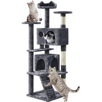 Produktbild von Yaheetech Kratzbaum für Katzen mit 2 Höhlen dunkelgrau 158 cm