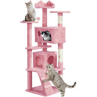 Produktbild von Yaheetech Kratzbaum für Katzen mit 2 Höhlen in Rosa 158 cm