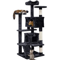 Produktbild von Yaheetech Kratzbaum für Katzen mit 2 Höhlen schwarz 139 cm