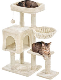 Yaheetech Kratzbaum für Katzen mit 6 Kratzsäulen beige 96 cm – Bild 1 von 1