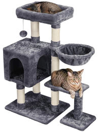 Yaheetech Kratzbaum für Katzen mit 6 Kratzsäulen dunkelgrau 96 cm – Bild 1 von 1