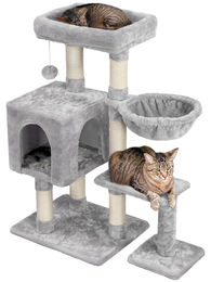 Yaheetech Kratzbaum für Katzen mit 6 Kratzsäulen hellgrau 96 cm – Bild 1 von 1