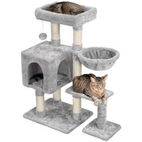 Produktbild von Yaheetech Kratzbaum für Katzen mit 6 Kratzsäulen hellgrau 96 cm