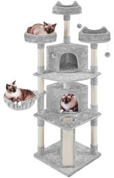 Yaheetech Kratzbaum für Katzen mit 7 Kratzsäulen hellgrau 193 cm – Bild 1 von 1