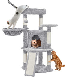 Yaheetech Kratzbaum für Katzen mit großer Plattform hellgrau 106cm – Bild 1 von 1