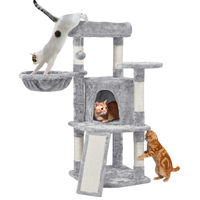Produktbild von Yaheetech Kratzbaum für Katzen mit großer Plattform hellgrau 106cm