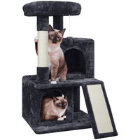 Produktbild von Yaheetech Kratzbaum für Katzen mit großer Plattform schwarz 91 cm