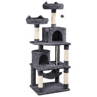 Produktbild von Yaheetech Kratzbaum für Katzen mit Hängematte und Spielseil dunkelgrau 158 cm