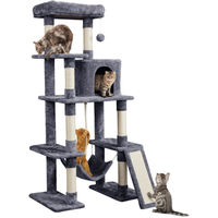 Produktbild von Yaheetech Kratzbaum für Katzen mit Hängematte und Spielseil dunkelgrau 159 cm