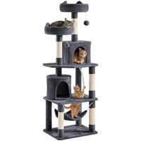 Produktbild von Yaheetech Kratzbaum für Katzen mit Hängematte und Spielseil dunkelgrau 179 cm