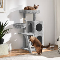 Produktbild von Yaheetech Kratzbaum für Katzen mit Spielhaus in Grau 94 cm