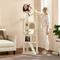 Produktbild von Yaheetech Kratzbaum für kleine bis mittelgroße Katzen in Beige mit 158 cm Höhe