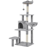 Produktbild von Yaheetech Kratzbaum für Katzen 145 cm Grau mit Liegemulde und Sisalkratzmöglichkeiten