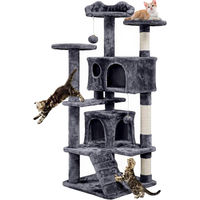 Produktbild von Yaheetech Kratzbaum für Katzen aus Plüsch in Dunkelgrau mit 137 cm Höhe