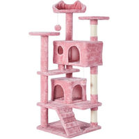 Produktbild von Yaheetech Kratzbaum für Katzen in Rosa mit Katzenhöhle und Plüschball, 139 cm Höhe