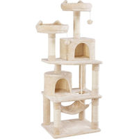 Produktbild von Yaheetech Kratzbaum für Katzen mit 2 Aussichtsplattformen, 2 Höhlen und Hängematte aus Sisal in Beige