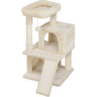 Produktbild von Yaheetech Kratzbaum für Katzen mit Aussichtsplattform, 2 Höhlen und abnehmbarem Plüschball in Beige