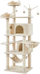 Yaheetech Kratzbaum für Katzen mit Aussichtsplattform, Katzenhöhle und Hängematte, 170 cm, Beige, Sisal – Bild 1 von 3