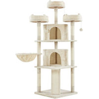 Produktbild von Yaheetech Kratzbaum für Katzen mit Katzenhaus Liegemulde und Kratzbrett aus Sisal in Beige Weiß