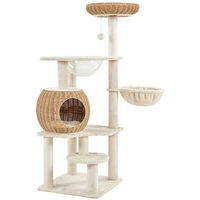 Produktbild von Yaheetech Kratzbaum für Katzen mit Katzenhaus, Liegemulde und Sisalstämmen, 137,5 cm hoch