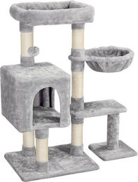 Yaheetech Kratzbaum für Katzen mit Katzenhöhle, Aussichtsplattform und Sisalstämmen in Grau, 96,5 cm – Bild 1 von 4
