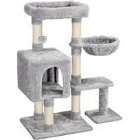 Produktbild von Yaheetech Kratzbaum für Katzen mit Katzenhöhle, Aussichtsplattform und Sisalstämmen in Grau, 96,5 cm