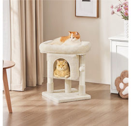 Yaheetech Kratzbaum für Katzen mit Katzenhöhle, Liegemulde und 2 Sisalstämmen in Beige – Bild 1 von 2