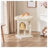 Produktbild von Yaheetech Kratzbaum für Katzen mit Katzenhöhle, Liegemulde und 2 Sisalstämmen in Beige