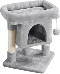 Yaheetech Kratzbaum für Katzen mit Katzenhöhle, Liegemulde und Sisalstämmen in Grau – Bild 1 von 5