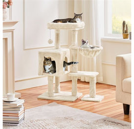 Yaheetech Kratzbaum für Katzen mit Katzenhöhle und Aussichtsplattform in Beige – Bild 1 von 1