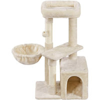 Produktbild von Yaheetech Kratzbaum für Katzen mit Katzenhöhle und Liegemulde 87 cm hoch in Beige und Weiß