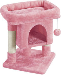 Yaheetech Kratzbaum für Katzen mit Katzenhöhle und Liegemulde aus Plüsch in Rosa – Bild 1 von 5