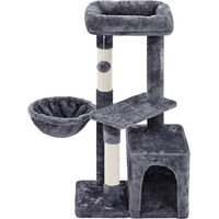 Produktbild von Yaheetech Kratzbaum für Katzen mit Katzenhöhle und Liegemulde Grau 87 cm