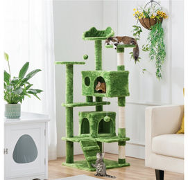 Yaheetech Kratzbaum für Katzen mit Katzenhöhle und Plüschball in Grün, 139 cm hoch – Bild 1 von 4