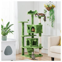 Produktbild von Yaheetech Kratzbaum für Katzen mit Katzenhöhle und Plüschball in Grün, 139 cm hoch