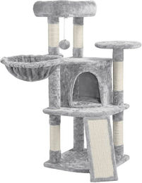 Yaheetech Kratzbaum für Katzen mit Katzenhöhle und Sisalstämmen in Grau, 106 cm Höhe – Bild 1 von 5