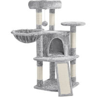 Produktbild von Yaheetech Kratzbaum für Katzen mit Katzenhöhle und Sisalstämmen in Grau, 106 cm Höhe