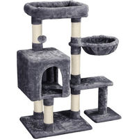 Produktbild von Yaheetech Kratzbaum für Katzen mit Katzenhöhle und Sisalstämmen in Grau 96,5 cm