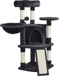 Yaheetech Kratzbaum für Katzen mit Katzenhöhle und Sisalstämmen Schwarz 106 cm – Bild 1 von 5