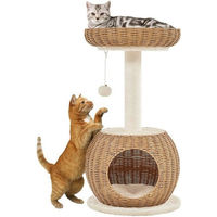 Produktbild von Yaheetech Kratzbaum für Katzen mit Katzenkorb und Liegemulde in Beige und Weiß