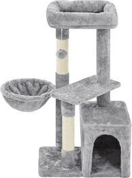 Yaheetech Kratzbaum Grau mit Katzenhöhle und Liegemulde aus Plüsch für Katzen – Bild 1 von 2