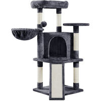 Produktbild von Yaheetech Kratzbaum Grau mit Katzenhöhle und Sisalstämmen 106 cm für Katzen